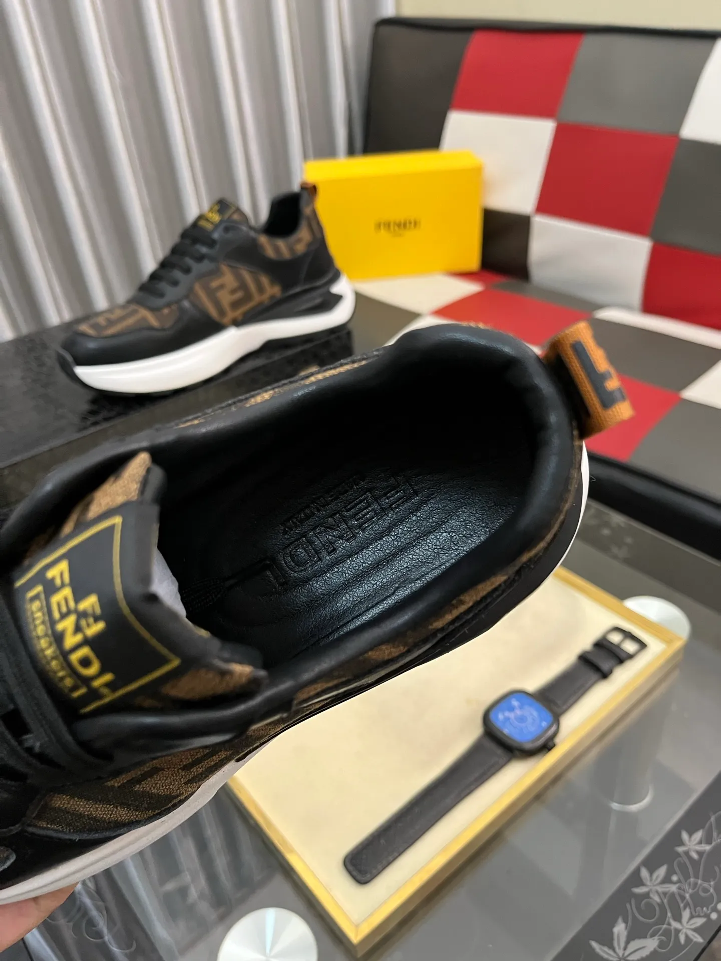 Men's shoes 💰438⌚️⌚️ 【FENDI】Original quality. ~ Unique modern style sneakers. 🏃A must-have casual shoe for trendy men😍😍 Original brand imported from Italy, imported original leather, sheep lining (refuses to discolor and grind feet) Sole: Original sole provided by the original factory, French lazy style design ⚠️Fit to the feet, original quality, super comfortable original sole. Code number: 38-442️⃣Colors available